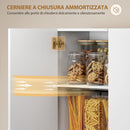 Credenza da Cucina Alta 68x34x180 cm Mobile Dispensa con Ante Soft-Close in MDF Bianco Lucido      