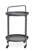 Tavolino da Esterno Carrello con Ruote Ø44,5x70h cm in Acciaio Austin Twin Antracite 