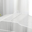 Gabbia per Uccelli Portatile con Maniglia Vassoio Estraibile 5 Porte Posatoi e Altalena Bianco      