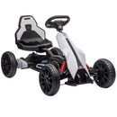 Go Kart Elettrico per Bambini 3-8 Anni 12V 3-5 km/h con Cintura di Sicurezza Capacità 30 kg Bianco      