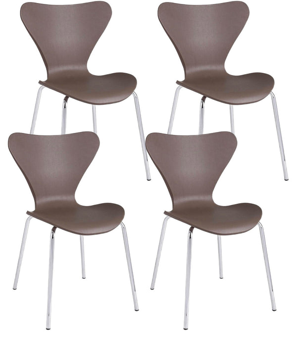 online Set 4 Sedie 50x49,5x82 cm Tessa in Plastica Cammello