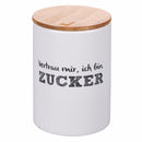 Barattolo Zucchero con Scritta Ø10x15 cm in Dolomite con Coperchio in Bambù VdE Tivoli 1996