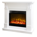 Camino Elettrico da Pavimento 111,8x120x31 cm Effetto Fiamma 1950W Verona & Mirabella Bianco