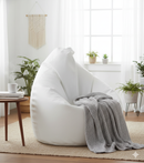 Poltrona a Sacco Pouf in Similpelle Bianca Avalli