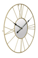 Orologio/Specchio Glam Stick Ø80x6 cm in Ferro Oro e Nero