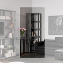 Libreria Angolare Moderna 5 Ripiani 60,3x60,3x205 cm in nobilitato Cemento