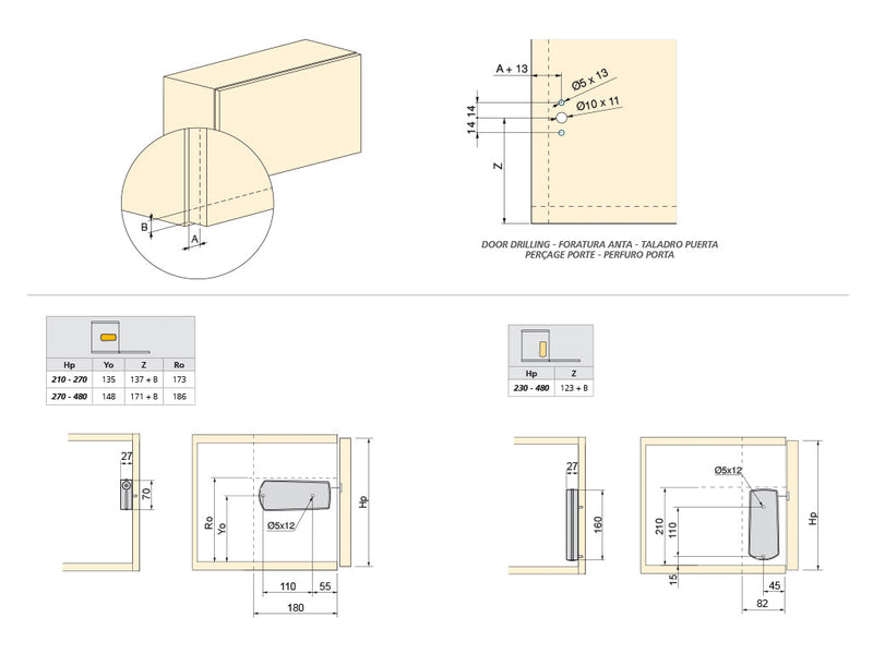 Meccanismo per Ante a Ribalta Microwinch Forza 6 Kg Plastica Grigia Acciaio e Tecnoplastica Emuca