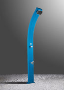 Doccia Solare da Esterno Giardino 30L Miscelatore e Lavapiedi Arkema Spring Fascia Inox Blu