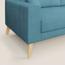 Divano 2 Posti 166x95x91 cm in Tessuto Azzurro