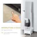Armadio Portagioie a Specchio con Luci LED 37x30x158 cm in MDF  Bianco