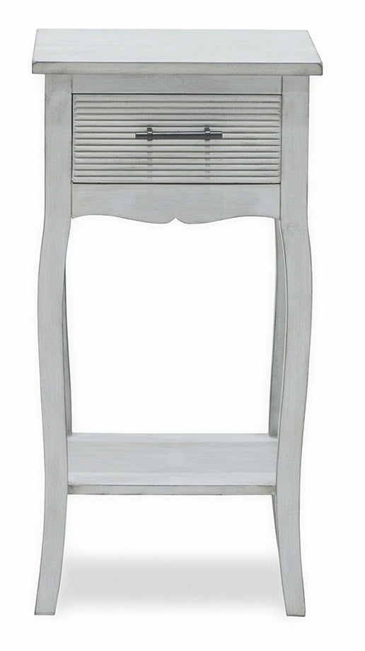 Comodino con Cassetto 35x35x69 cm in Legno Soriani Grigio Anticato