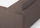 Divano 3 Posti con Pouf 198x155x85 cm Karay in Tessuto Talpa