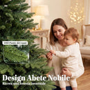 Albero di Natale Artificiale Ø130x210 cm con 1161 Rami e Base Pieghevole in Legno e Metallo Verde      