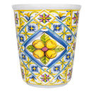 Set 6 Bicchieri Acqua Costiera in Ceramica VdE Tivoli 1996 Bianchi con Decori