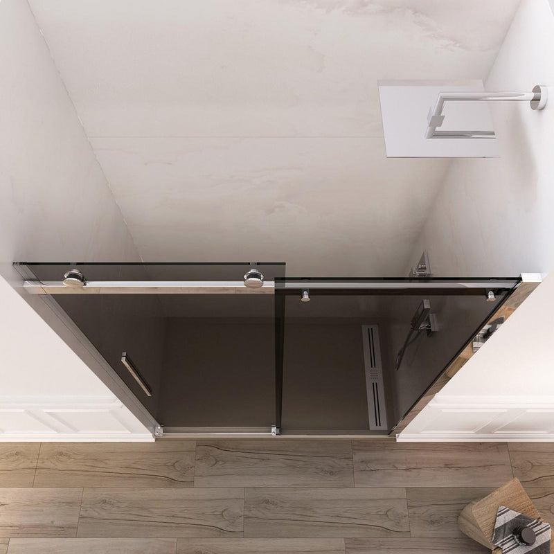 Porta Parete Doccia 1 Anta Scorrevole in Cristallo Fumè 8mm H195 Bonussi Livia Varie Misure