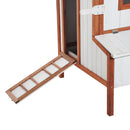 Pollaio per Galline in Legno Bianco Crema Marrone 120x96x123 cm 