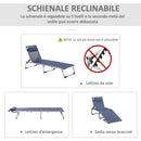 Lettino Prendisole Pieghevole da Giardino 60x170x76 cm in Alluminio e Textilene Blu