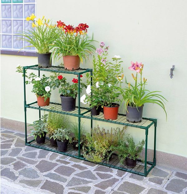 Pflanzenregal mit Regalen 142 x 30 x 98 cm aus grünem Rama-Stahl acquista