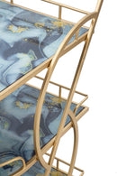 Carrello Marble Glass Mix 71x45,5x84,5 cm in Ferro e MDF e Vetro Oro e Multicolor      