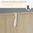 Madia Credenza per Cucina 2 Cassetti e Armadietto 60x38x168 cm in Legno  Grigio