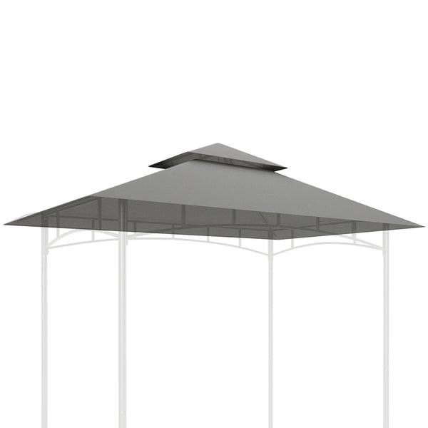 Copertura per Gazebo da Giardino 244x152 cm a 2 Livelli in Poliestere 160gsm Grigio Chiaro online