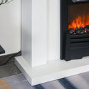 Camino Elettrico da Pavimento 102x30x95 cm Effetto Fiamma 2000W  Bianco