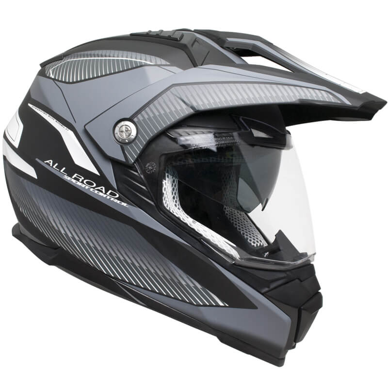 Casco Integrale per Moto Cross con Frontino CGM Forward 606G Titanium Opaco