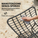 Sedia a Dondolo 87x110x70 cm con Cuscino Morbido in Rattan Grigio Scuro      