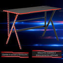 Scrivania da Gaming 120x60x76 cm in MDF e Metallo Nero