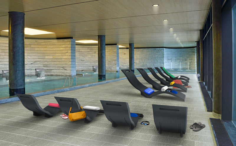 Lettino Chaise Longue da Esterno Giardino Seduta a Terra Arkema Serendipity Grigio Antracite