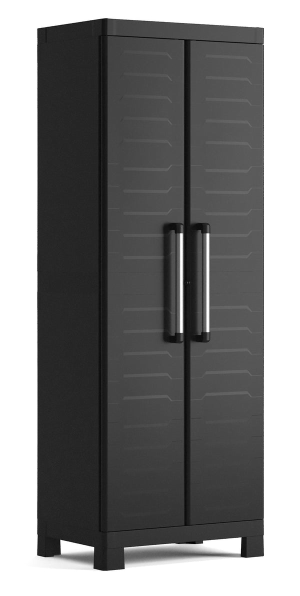 acquista Keter Detroit Hoher schwarzer Kunstharzschrank 4 Regale 65x45x182 cm