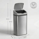 Pattumiera con Sensore 48 L 33x25x69 cm a Chiusura Morbida con Superficie Anti-impronte in Acciaio Inox e ABS Argento      