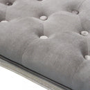 Panca Misty in Velluto Taupe 110x36x47 h cm in Legno Tortora