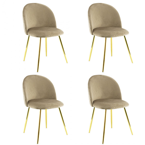 prezzo Set mit 4 Stühlen 50 x 45 x 80 cm aus samtigem Stoff mit taubengoldenen Füßen