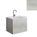 Mobile Lavatoio Vasca Zeus in MineralMarmo Apertura a 2 Ante 60x48x50 cm Olmo Bianco
