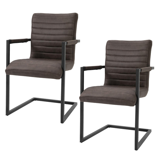 Set aus 2 gepolsterten Stühlen 63 x 53 x 90 cm aus braunem Polyester prezzo