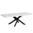 Tavolo Allungabile 160-420x90x77 cm Volantis Premium Bianco Frassino Telaio Antracite 