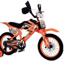 Bicicletta per Bambini 16" Freni a Disco e Rumore del Motore in Accelerazione Magik-Bike Motocross Arancione