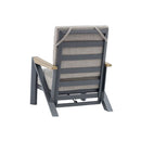 Set 4 Pezzi Salotto da Giardino 4 Posti Kea con Divano 2 Poltrone Reclinabili e Tavolino Piano in Ceramica in Alluminio Verniciato Grigio  