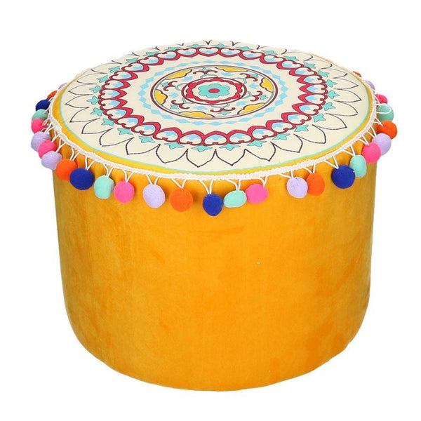 prezzo Pouf Tondo Ø40xh30 cm in Velluto Arancione