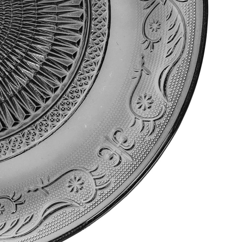 Set 6 Piatti Tondi Ø25,3x2 cm  in Vetro VdE Tivoli 1996 Imperial Grigio