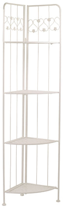 Scaffale per Piante Angolare in Metallo 4 Ripiani Letizia Bianco