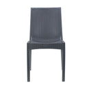 Set 2 Sedie da Giardino in Stile Rattan Grigio scuro