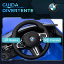 Macchina Elettrica per Bambini 108x69,5x51 cm Licenza BMW M4 con Telecomando Clacson e Fari Blu      