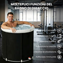 Vasca di Ghiaccio Ø78x71 cm Capienza da 280L per Sportivi con Copertura e Pompa Isolamento a 3 Strati Nero      