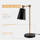 Lampada da Comodino Abat jour 40x18x70 cm in Metallo Oro e Nero