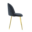Set 4 Sedie 50x45x80 cm in Tessuto Vellutato Piedi Oro Nero