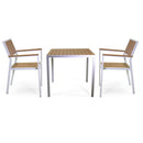 Tavolo da Giardino 80x80xh75 cm in Alluminio Polywood Bianco