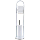 Portarotolo con Portascopino per Bagno in Metallo con Spazzolone 20x80cm Bianco