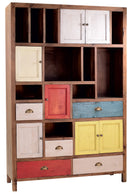 Libreria in Legno di Cedro Multicolor